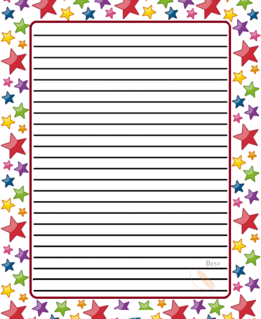 Star Lined Paper Template