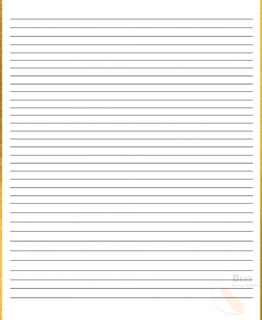 Downloadable Lined Stationery Blank Letter Sheet Notes PDF Citrus Within Blank Letter Writing Template For Kids