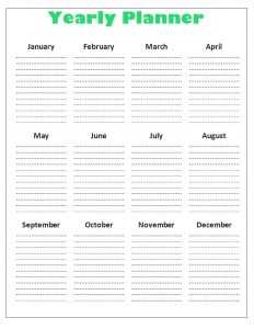 Free Printable Yearly Planner Template in PDF, Word &amp; Excel