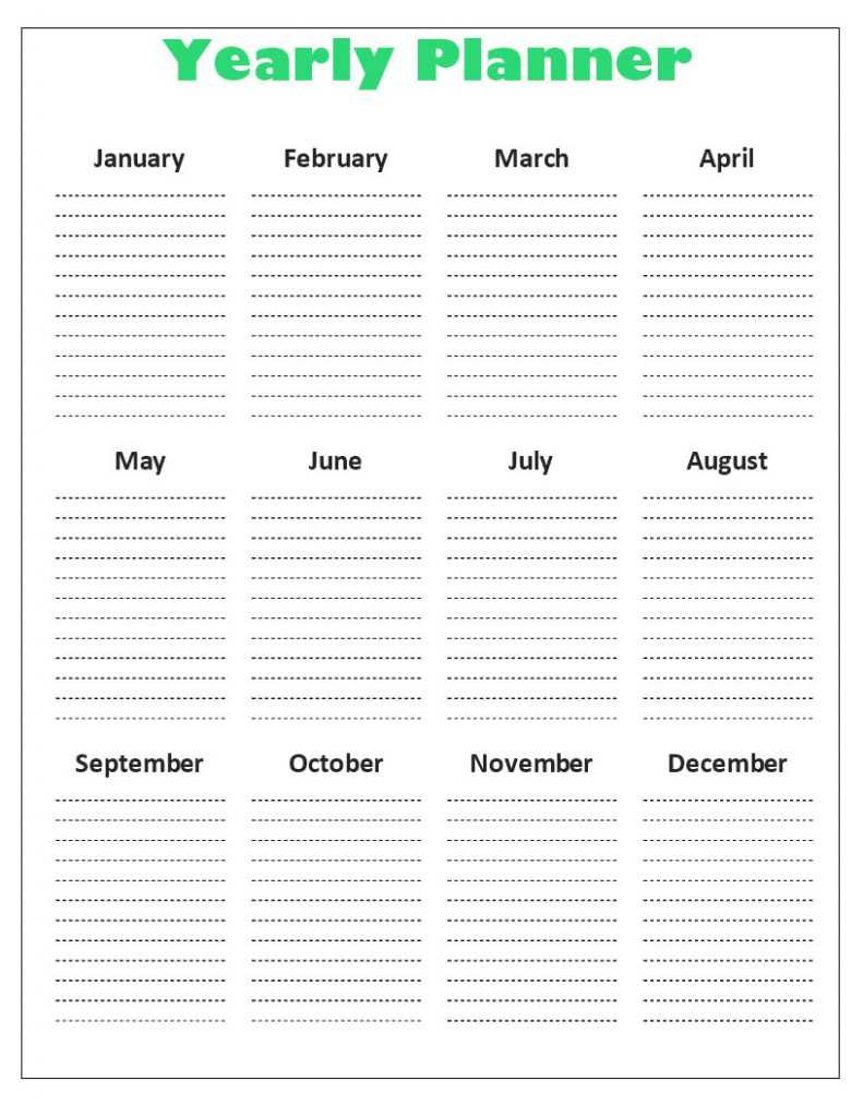 Blank Yearly Planner for Teachers