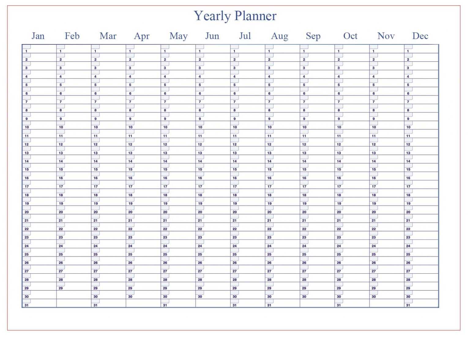 Free Printable Yearly Planner Template In PDF Word Excel