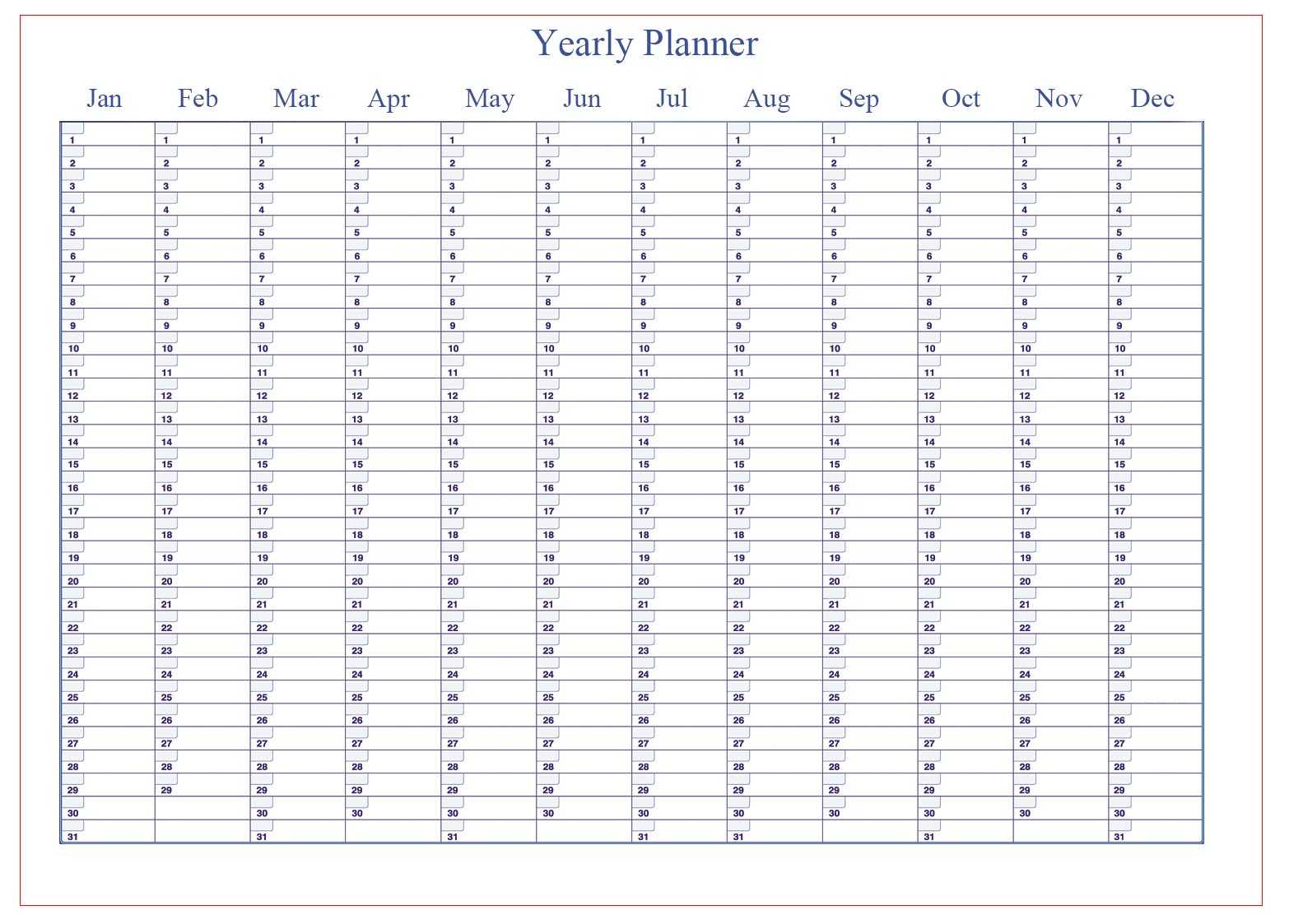 Printable Yearly Planner Template Printable Templates by Nora