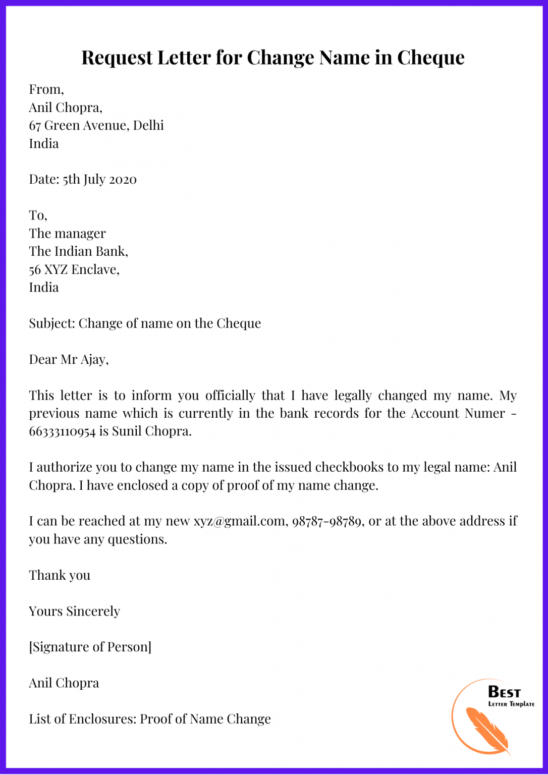 sample application letter for change of date of birth