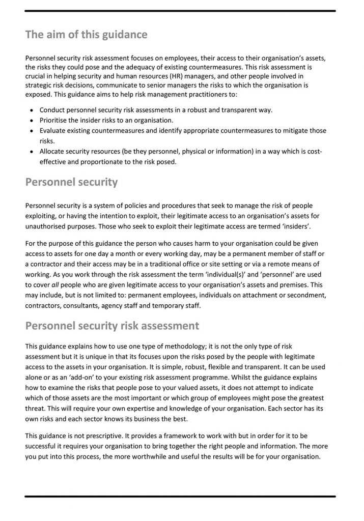 Security Risk Assessment Template