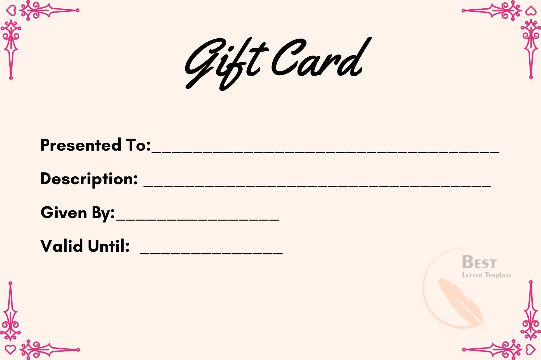 Free Printable Blank Gift Vouchers