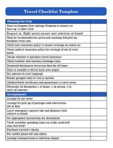 Free Travel Checklist Template in PDF, Word, Excel, Google Docs