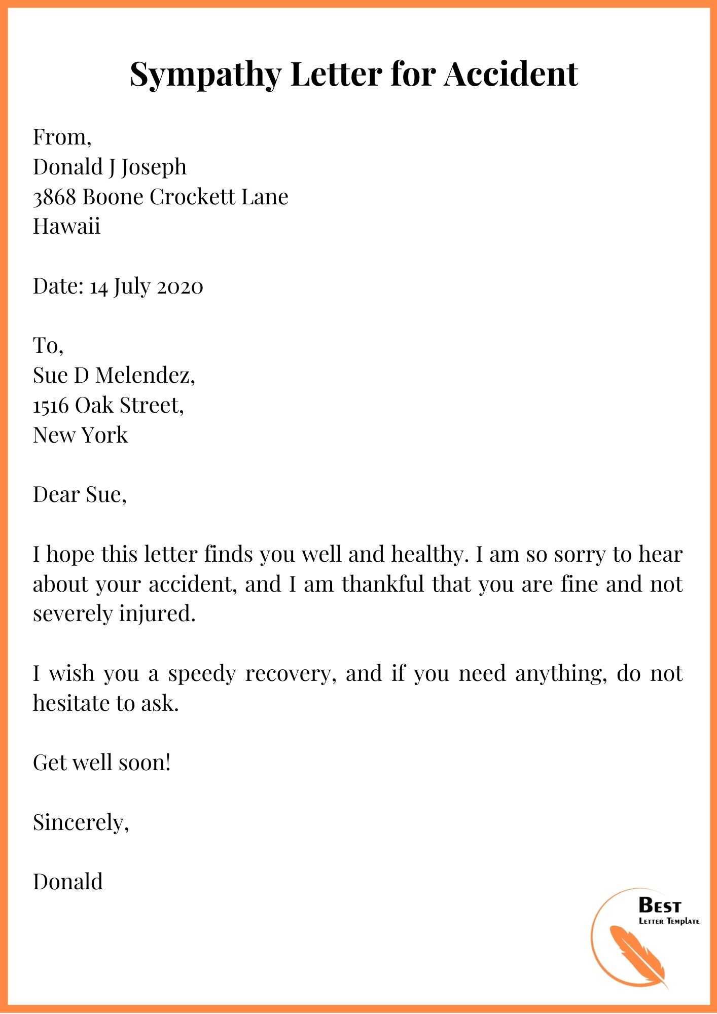 Sympathy Letter Template Format, Sample & Examples