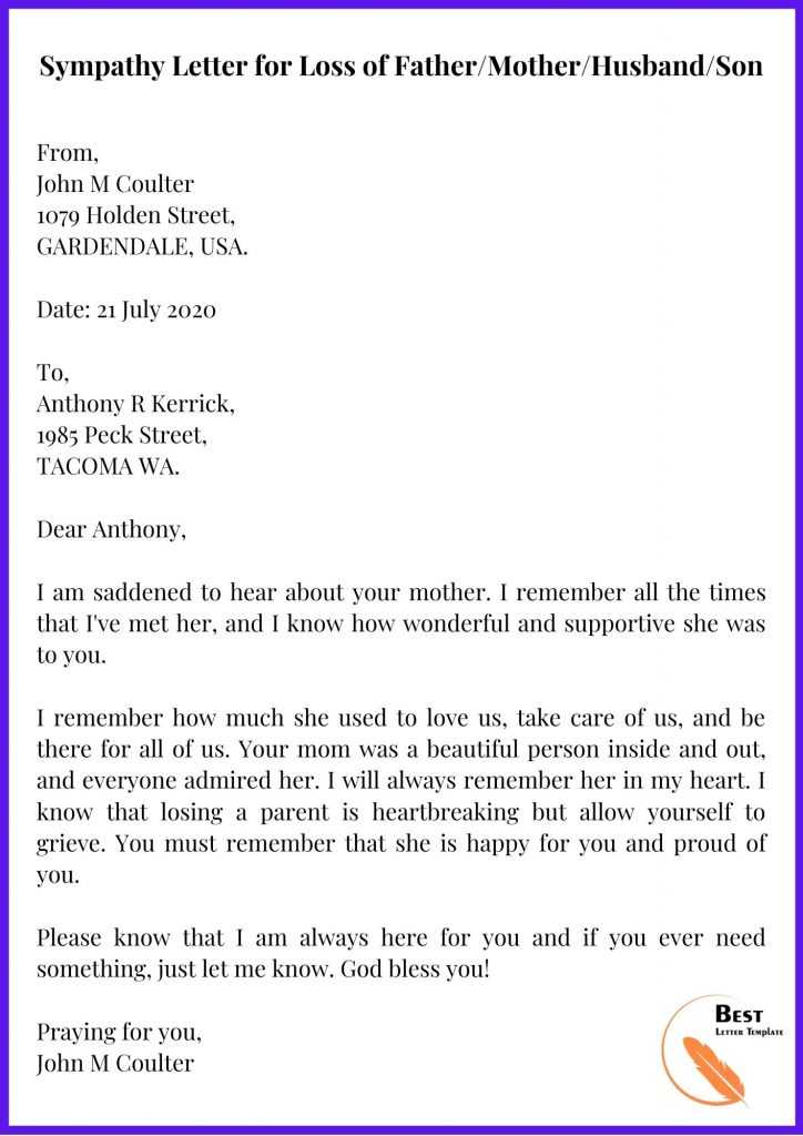 Sympathy Letter for Loss of Father