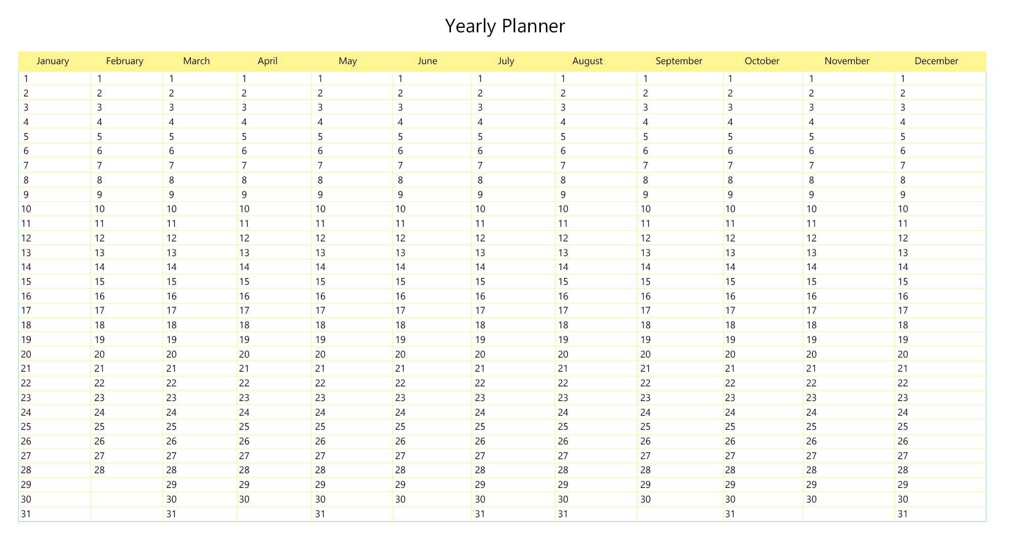 Free Printable Yearly Planner Template in PDF, Word & Excel