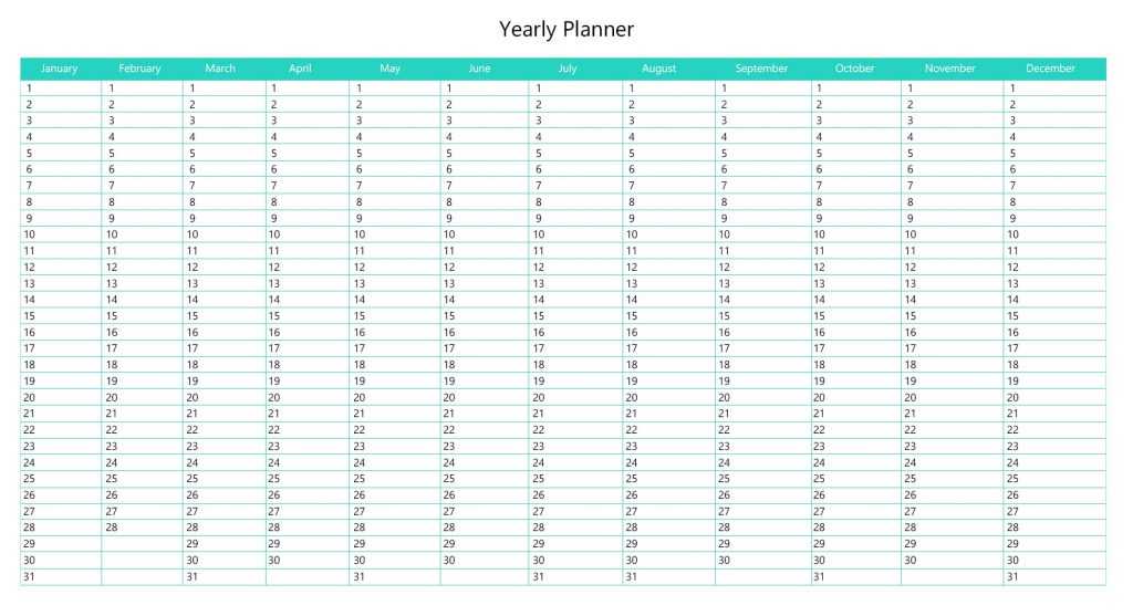 Yearly Planning Template