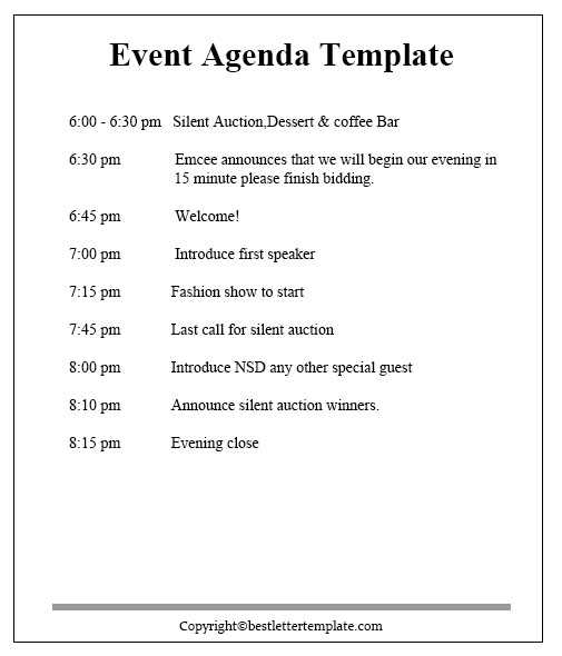 Event Agenda Template