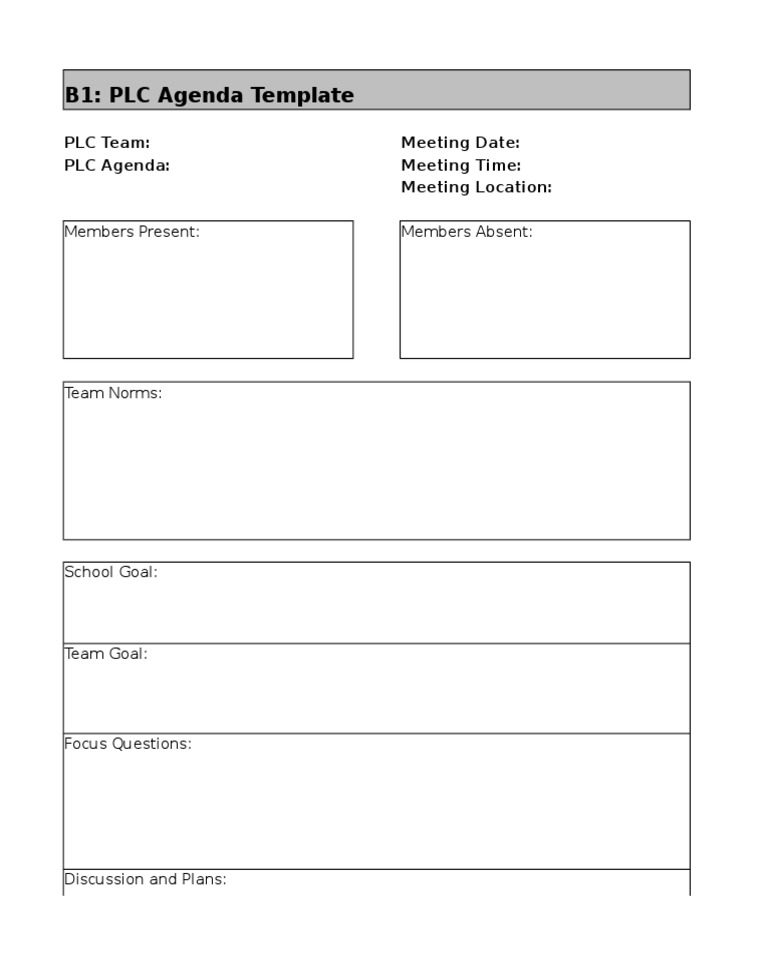 Free Agenda Template PDF, Word, Excel, and Google Docs