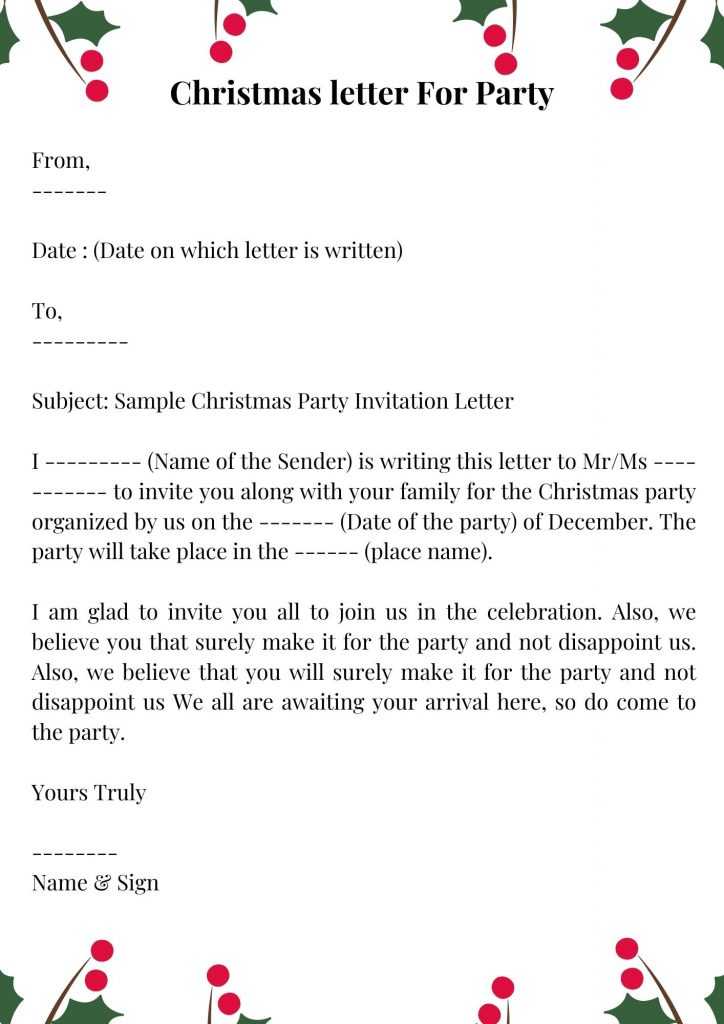 Christmas letter For Party