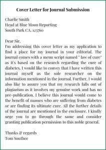 letters journal cover letter