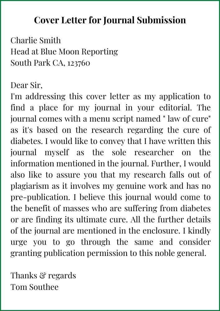 examples of cover letters for journalism
